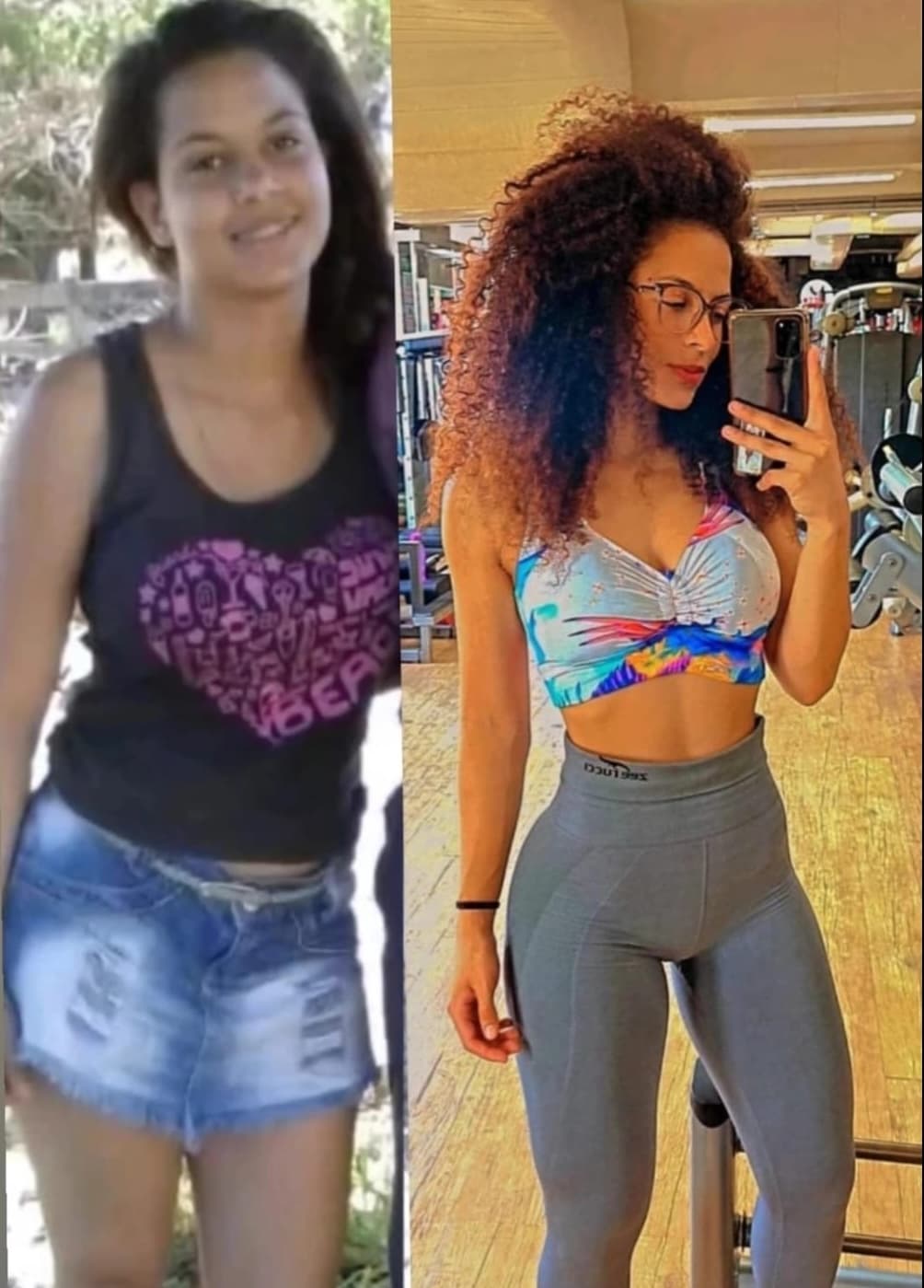 Antes e depois, transformação da Catarina Luiza